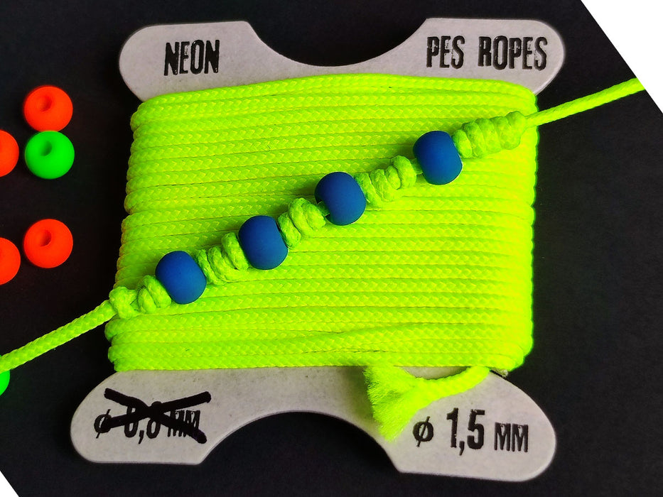 1 pc Pes Ropes 5mx1.5 mm, Neon Yellow, Polyester