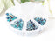 Set of Round Fire Polished Beads (3mm, 4mm, 6mm, 8mm), Aquamarine Azuro, Czech Glass