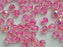 100 pcs Fire Polished Faceted Beads Round, 4mm, Crystal AB Pink Lined, Czech Glass