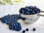 100 pcs Fire Polished Faceted Beads Round, 4mm, Jet Rutile Blue, Czech Glass
