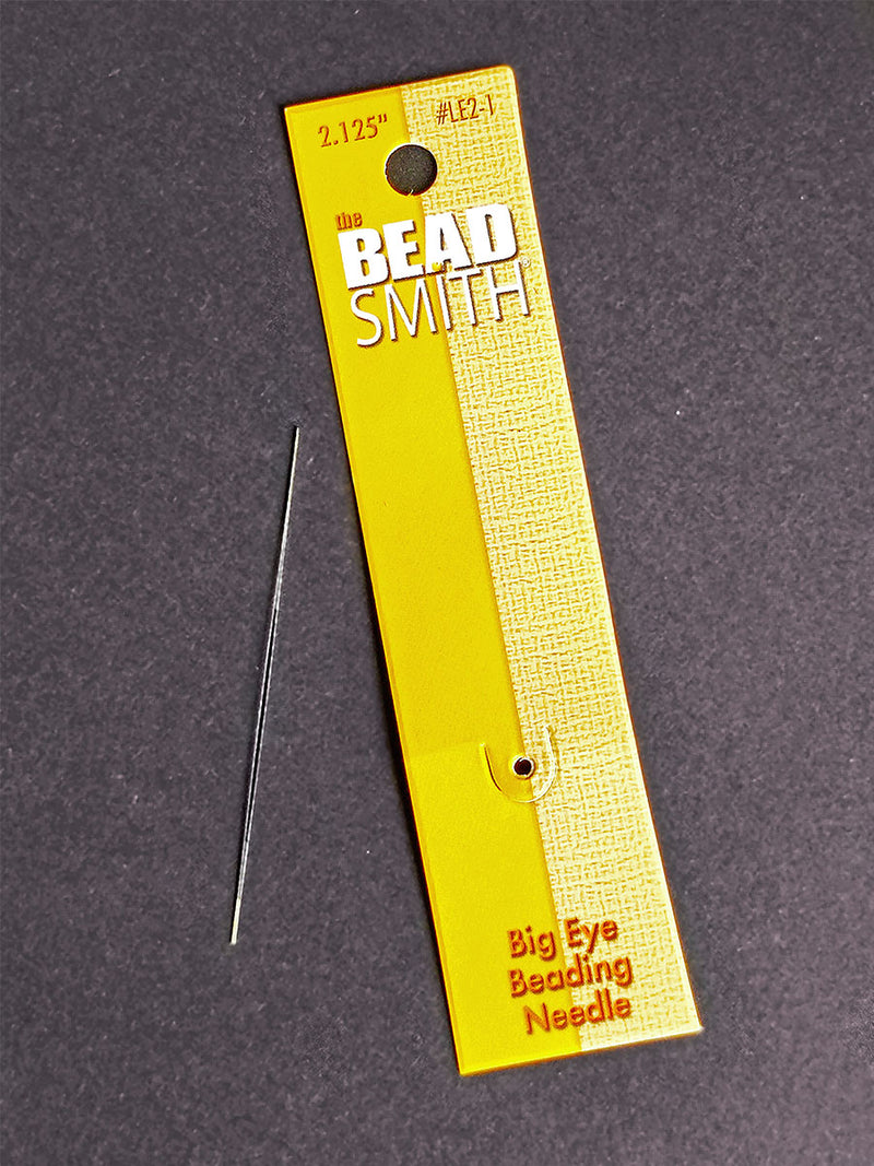 1 pc Big Eye Beading Needle LE2-1 2.125 inch 0.55x55 mm, Steel