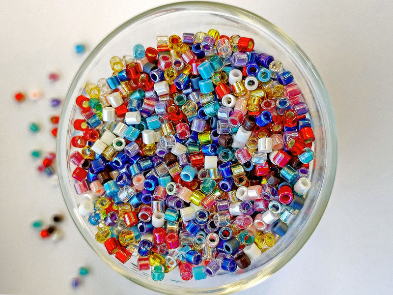 10 g Delica Seed Beads 8/0, Mix, Miyuki Japanese Beads