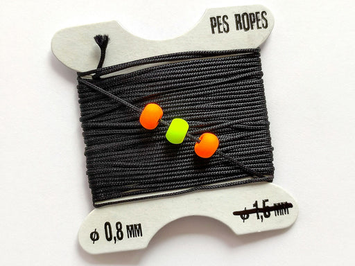 1 pc Pes Ropes 5mx0.8 mm, Black, Polyester