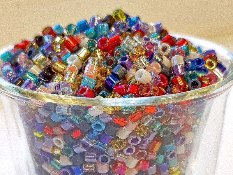 10 g Delica Seed Beads 8/0, Mix, Miyuki Japanese Beads