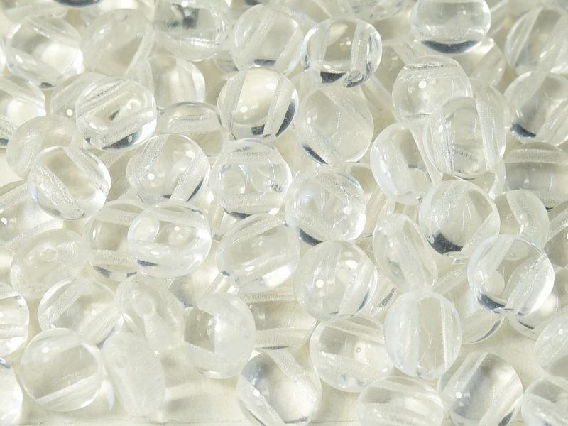Candy Beads 8 mm, 2 Holes, Crystal, Czech Glass