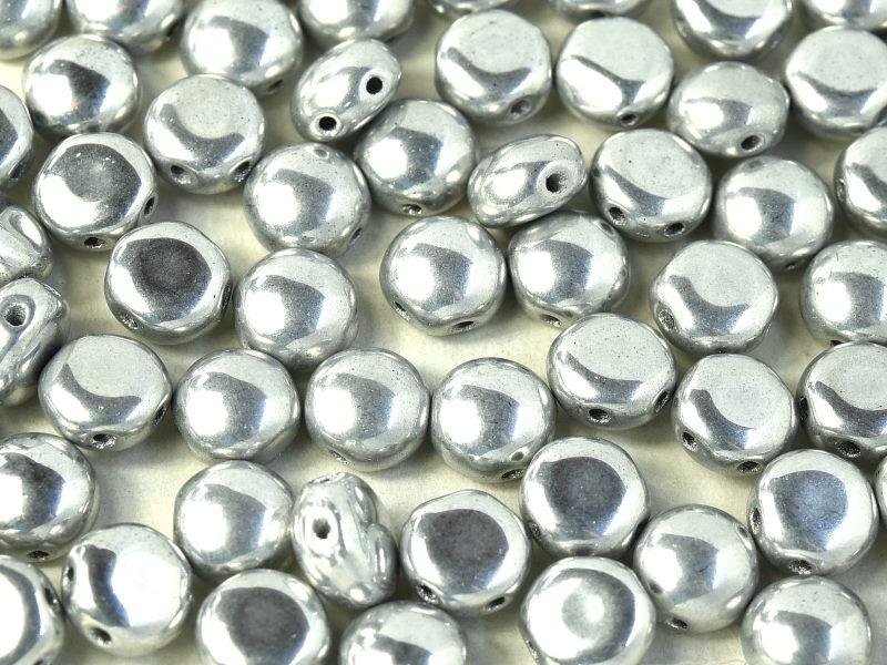 Candy Beads 8 mm, 2 Holes, Crystal Labrador Full, Czech Glass