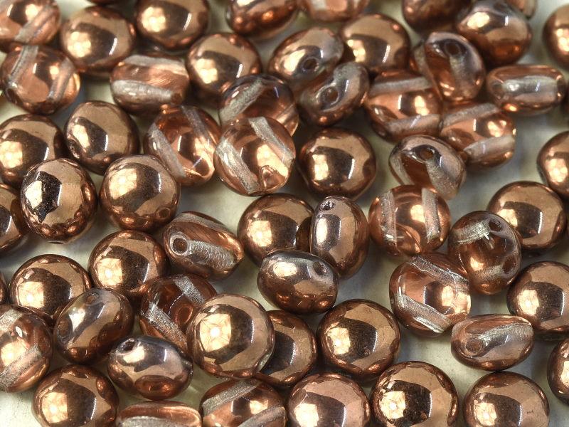 Candy Beads 8 mm, 2 Holes, Crystal Capri Gold, Czech Glass