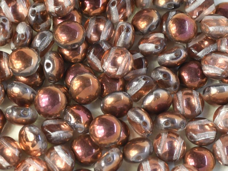 Candy Beads 8 mm, 2 Holes, Crystal Sunset, Czech Glass