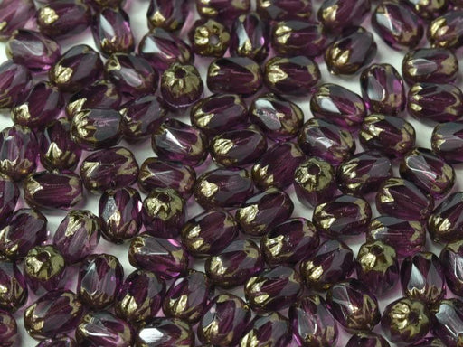 Czech 4mm Fire Polished Glass Beads - Purple Amethyst Special Mix, 50 Pieces