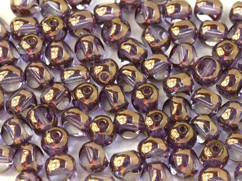 Fire Polished Shapes 6 mm, Crystal Bronze, Czech Glass