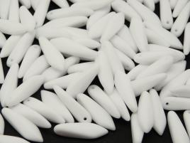 100 pcs Dagger Beads 5x16 mm, Chalk White Matted, Czech Glass
