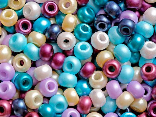 50 pcs Pony Pressed Beads, 2mm Hole, 5.5mm, Pastel Mix, Czech Glass