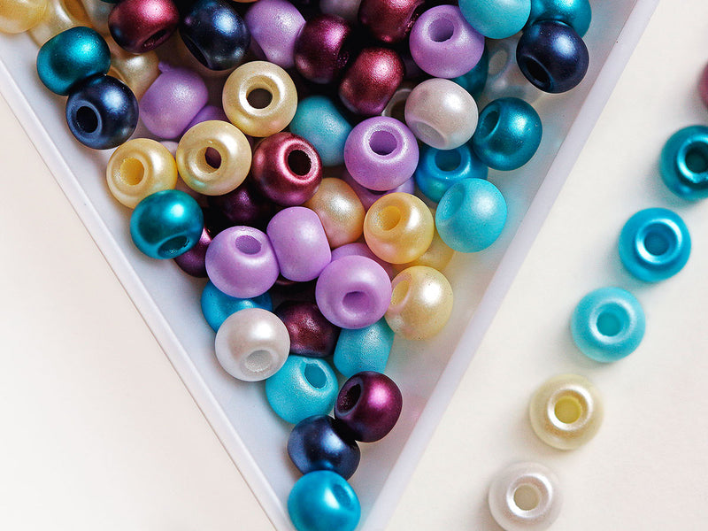 50 pcs Pony Pressed Beads, 2mm Hole, 5.5mm, Pastel Mix, Czech Glass