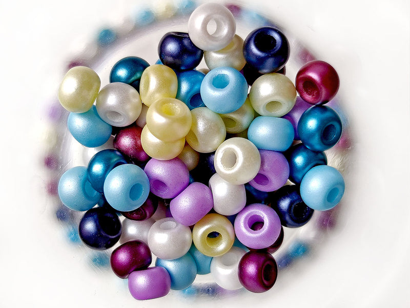 50 pcs Pony Pressed Beads, 2mm Hole, 5.5mm, Pastel Mix, Czech Glass