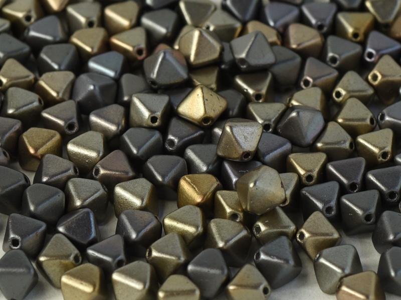 Bicone Beads 6 mm, Zinc Iris, Czech Glass