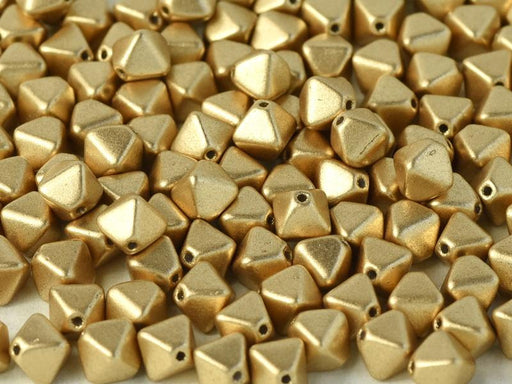 Bicone Beads 6 mm, Aztec Gold, Czech Glass