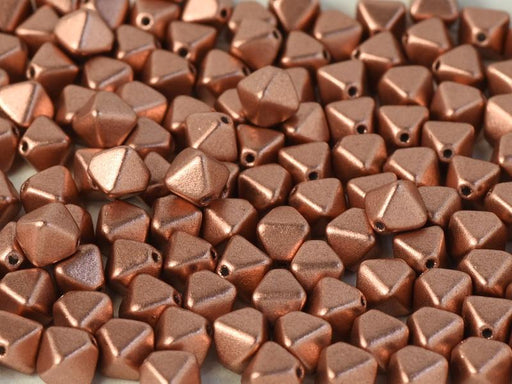 Bicone Beads 6 mm, Vintage Copper, Czech Glass