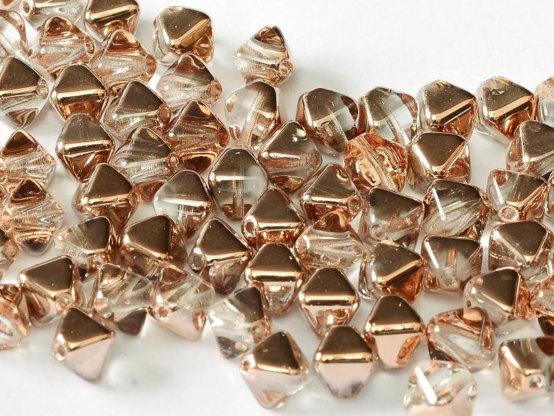 Bicone Beads 6 mm, Crystal Capri Gold, Czech Glass