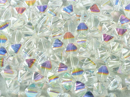 Bicone Beads 6 mm, Crystal AB, Czech Glass