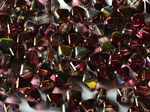 Bicone Beads 6 mm, Crystal Magic Wine, Czech Glass