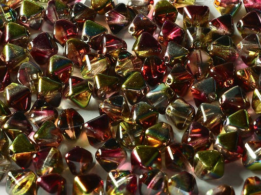 Bicone Beads 6 mm, Crystal Magic Apple, Czech Glass