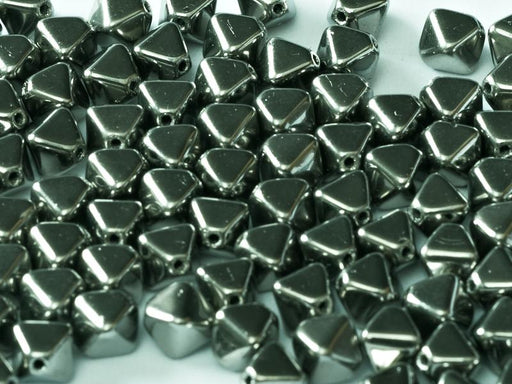 Bicone Beads 6 mm, Jet Full Chrome, Czech Glass
