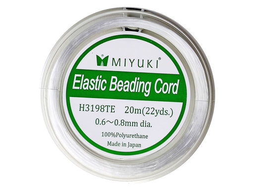 1 pc Elastic Beading Cords 20 m x 0.6-0.8 mm, White, Miyuki, Polyurethane, Japan