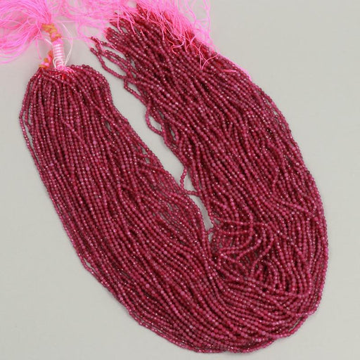 Gemstone Beads 2x2.5 mm, Ruby Round Faceted,