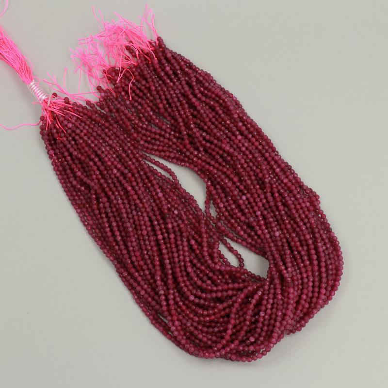 Gemstone Beads 3 mm, Ruby Round Faceted,