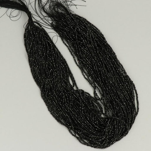 Gemstone Beads 2 mm, Black Spinel Black Round Faceted,