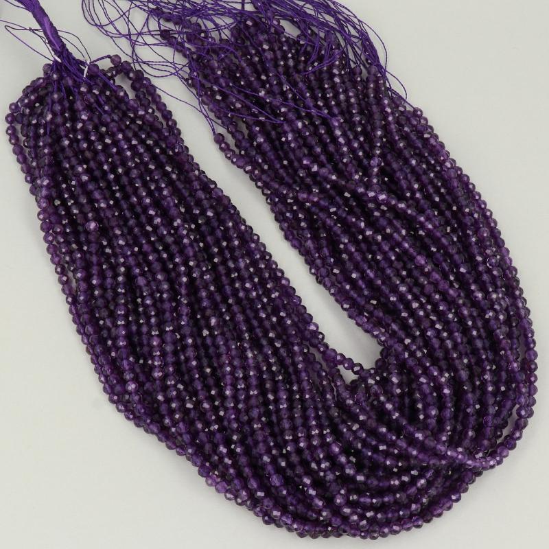 Gemstone Beads 4 mm, Ametisth Round Faceted,