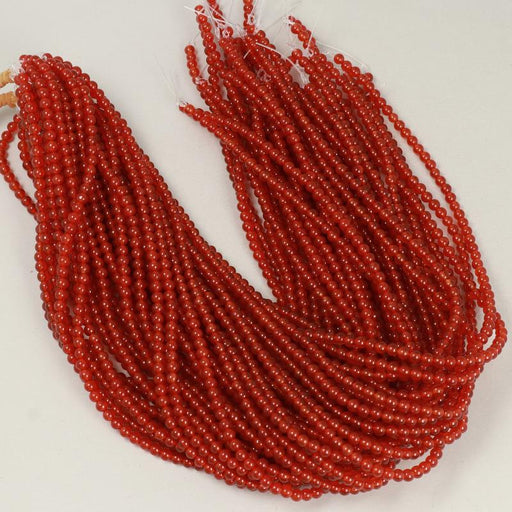 Gemstone Beads 4 mm, Red Agate Round Smooth,