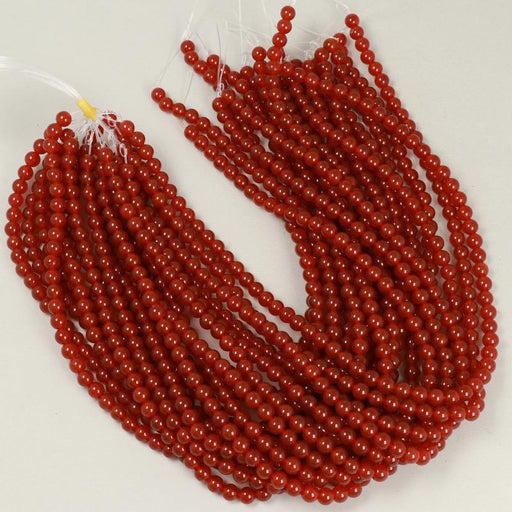Gemstone Beads 6 mm, Red Agate Round Smooth,