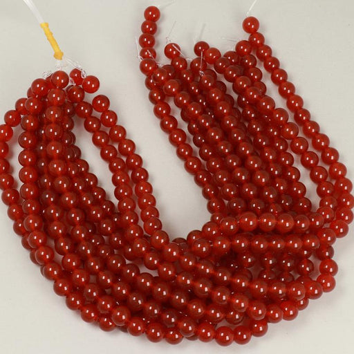 Gemstone Beads 10 mm, Red Agate Round Smooth,
