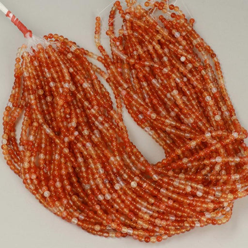 Gemstone Beads 4 mm, Natural Carnelian Round Smooth,