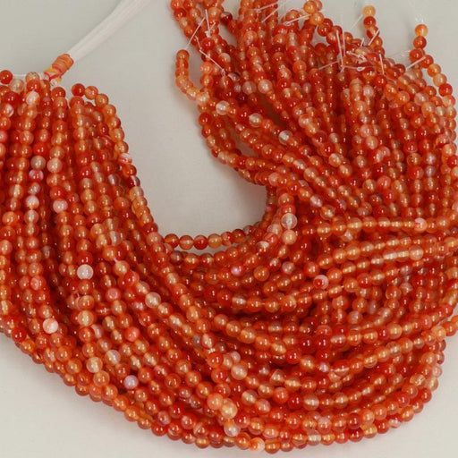 Gemstone Beads 6 mm, Natural Carnelian Round Smooth,