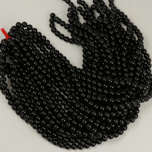 Gemstone Beads 8 mm, Onyx Black Round Smooth,