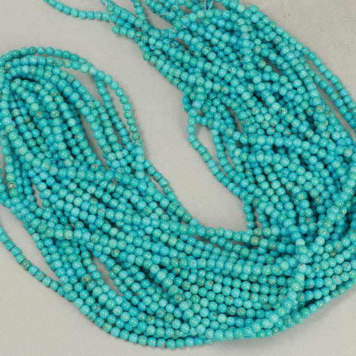 Gemstone Beads 4 mm, Howlite Turquoise Blu Round Smooth,