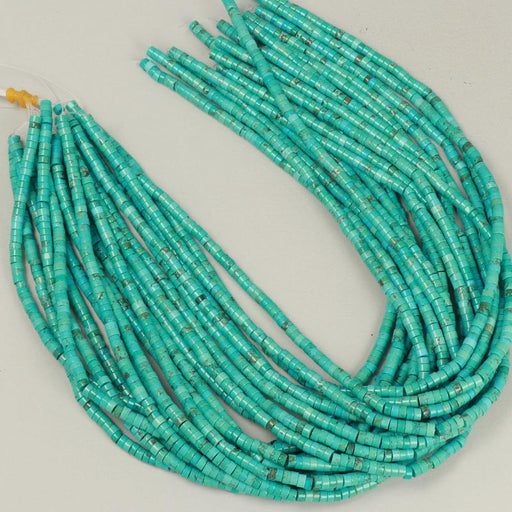 Gemstone Beads 4x2 mm, Howlite Turquoise Blu Heishi,