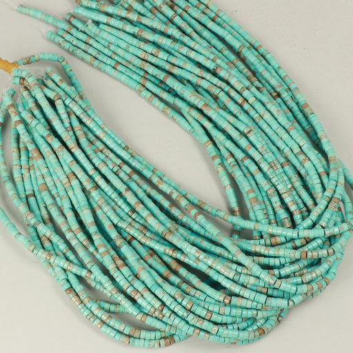 Gemstone Beads 4x2 mm, Howlite Turquoise Blu Multicolor Heishi,