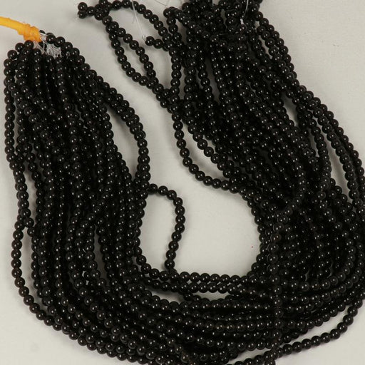 Gemstone Beads 4 mm, Obsidiana Black Round Smooth,
