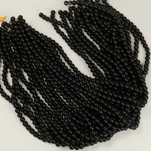 Gemstone Beads 6 mm, Obsidiana Black Round Smooth,