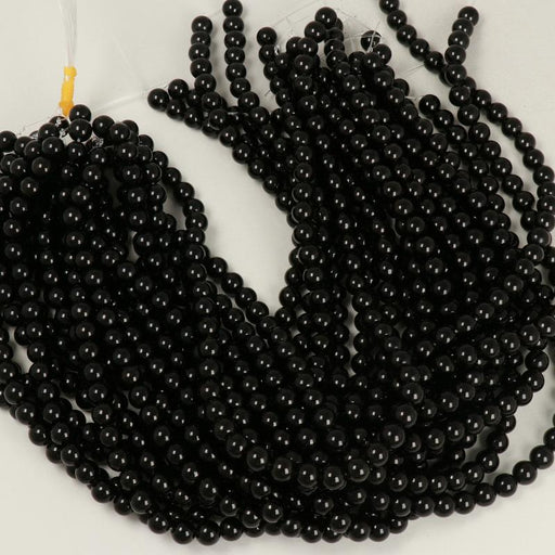 Gemstone Beads 8 mm, Obsidiana Black Round Smooth,