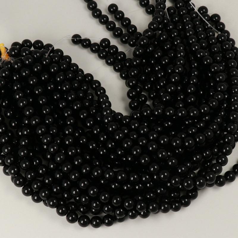 Gemstone Beads 10 mm, Obsidiana Black Round Smooth,