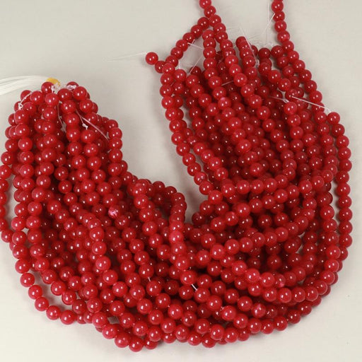 Gemstone Beads 8 mm, Dyed Jade Ruby Round Smooth,