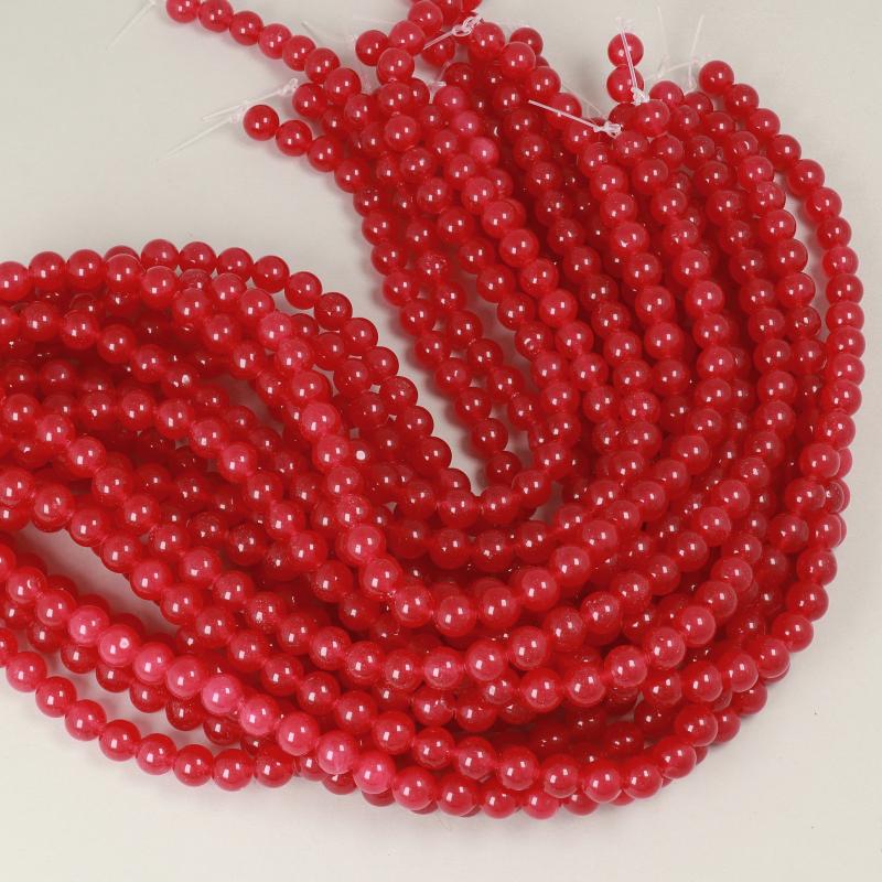 Gemstone Beads 10 mm, Dyed Jade Ruby Round Smooth,