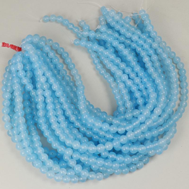 Gemstone Beads 8 mm, Dyed Jade Aquamarine Round Smooth,