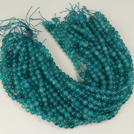 Gemstone Beads 8 mm, Dyed Jade Blue Round Smooth,