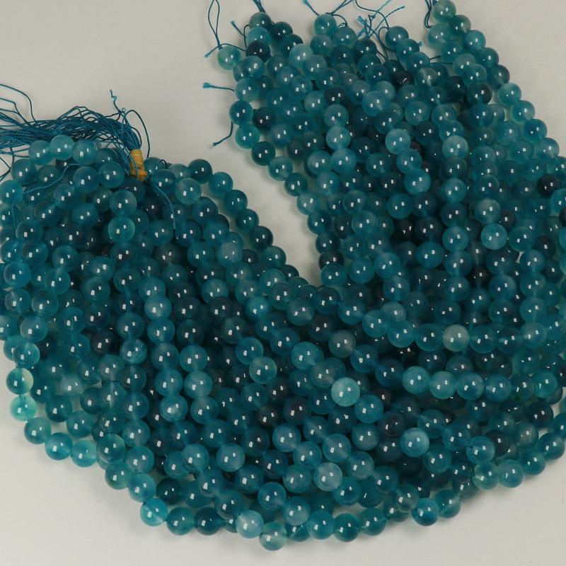 Gemstone Beads 10 mm, Dyed Jade Blue Round Smooth,