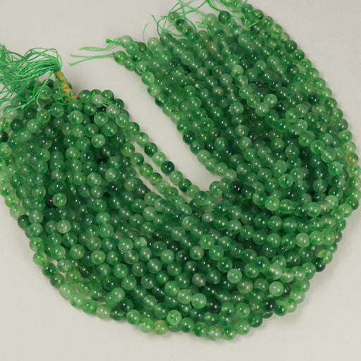 Gemstone Beads 8 mm, Dyed Jade Green Round Smooth,